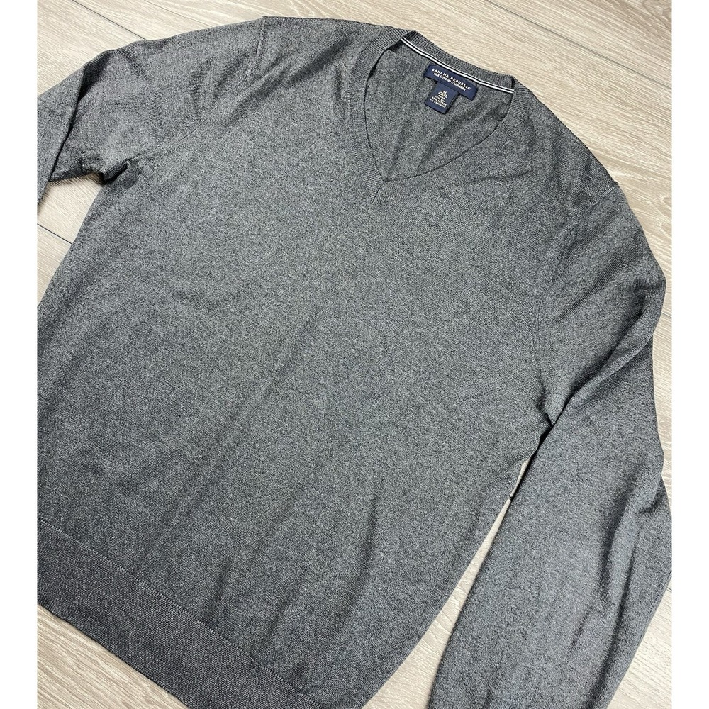 Banana Republic Men's Silk Cotton Cashmere Pullover Sweater Grey Size Medium
